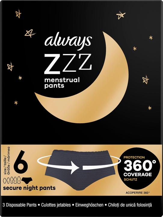 Actual product image Always Zzz Menstrual panties (S, M)