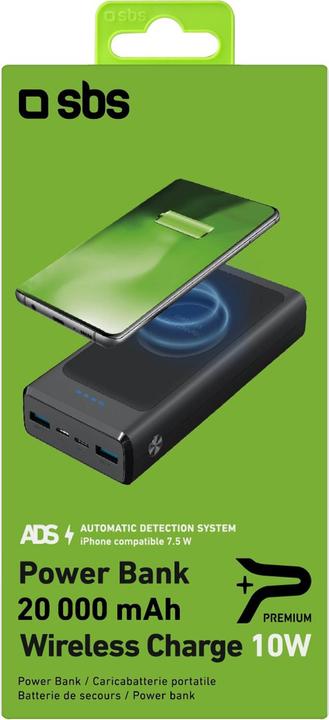 Produktbild SBS Power bank (20000 mAh, 10 W, 74 Wh)