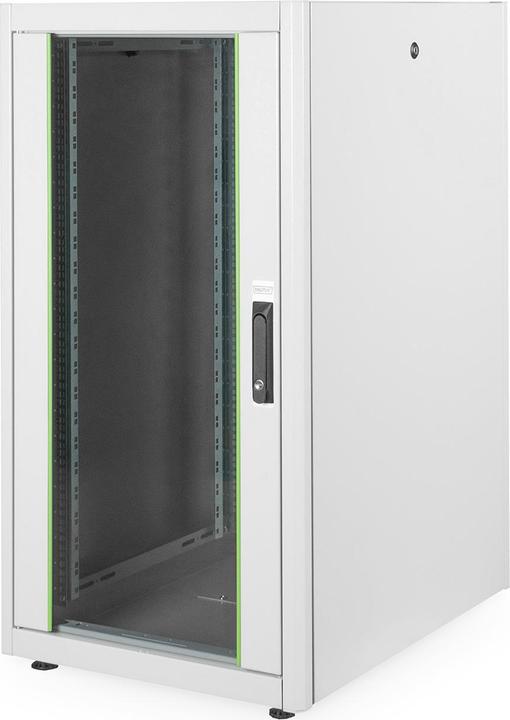 Produktbild Digitus Netzwerkschrank 48,3cm 19Zoll 22HE grau 6/8-D H1164mmxB600mmxT800mm mit Glastuer inkl. 28xMontage... (22 HE, 19 Zoll Rack)