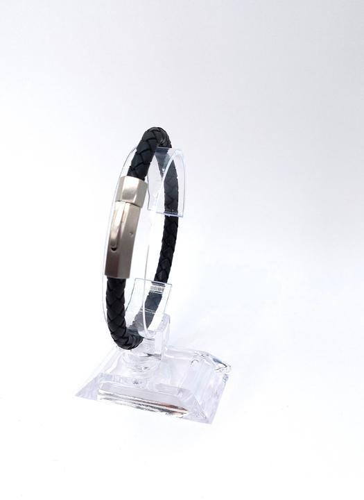 Immagine prodotto Thomss Bracciale in pelle No.19 unisex in pelle nera e chiusura in acciaio inossidabile circonferenza 21,5 (21.50 cm, Acciaio inossidabile, 100% pelle)