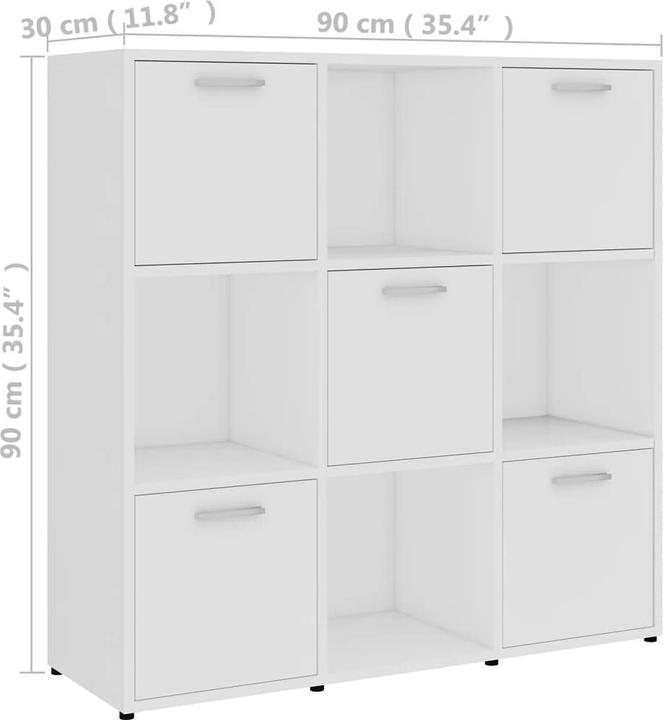 Produktbild vidaXL Bücherregal (90 x 30 x 90 cm)