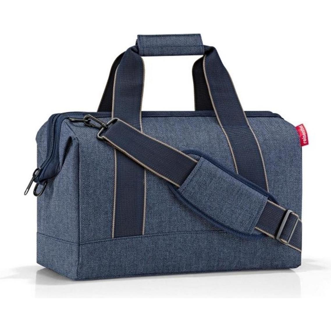 reisenthel, Handtasche, Schultertasche Allrounder M Herringbone Dark Blue, Blau