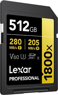 Actual product image Lexar Professional 1800x (512 GB, SDXC, U3, UHS-II)