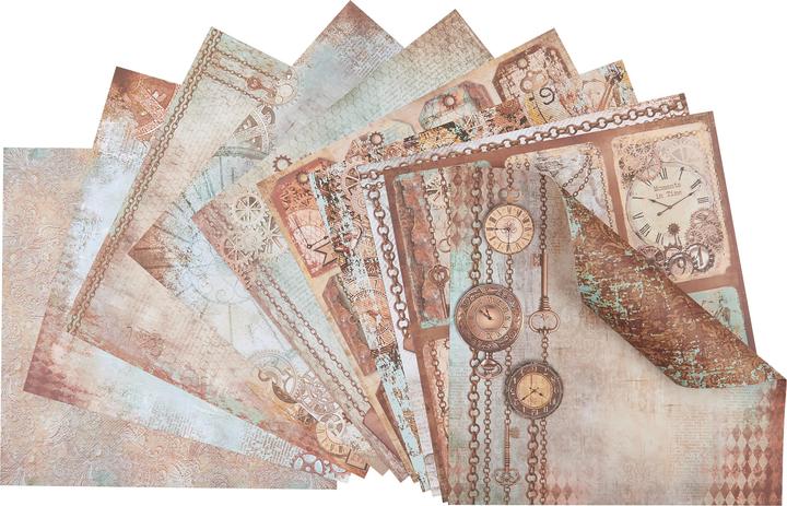 Actual product image Stamperia Scrapbook block "Clockwise", 10 sheets, 30.5 x 30.5 cm (170 g/m², 10 x)