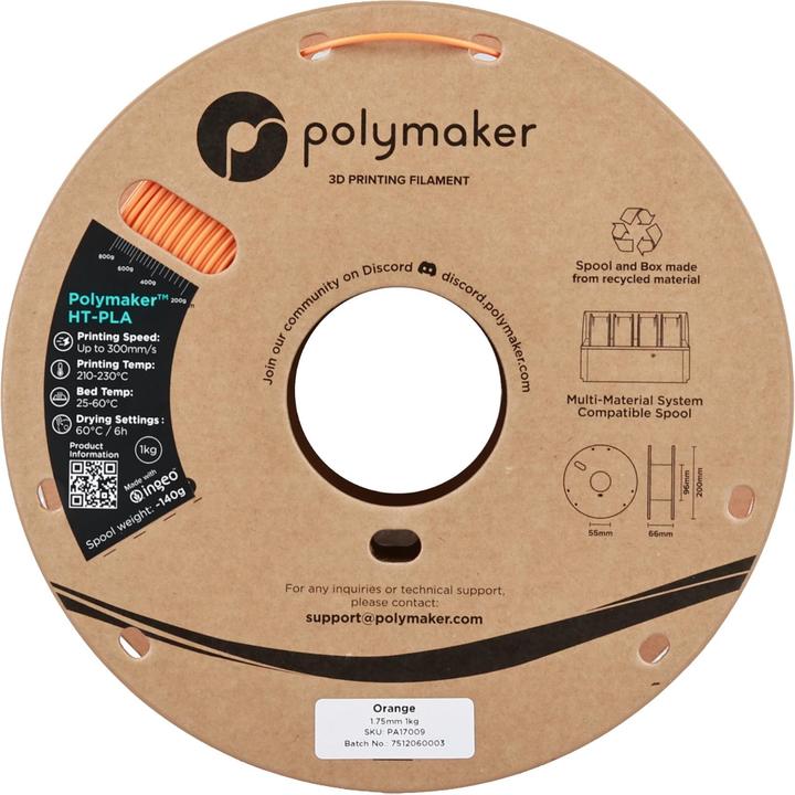 Produktbild Polymaker HT-PLA (PLA, 1.75 mm, 1000 g, Orange)