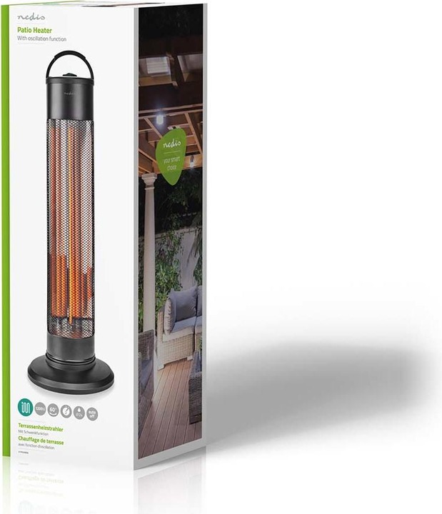 Immagine prodotto Nedis HTPA20EBK riscaldatore radiante nero (1200 W)