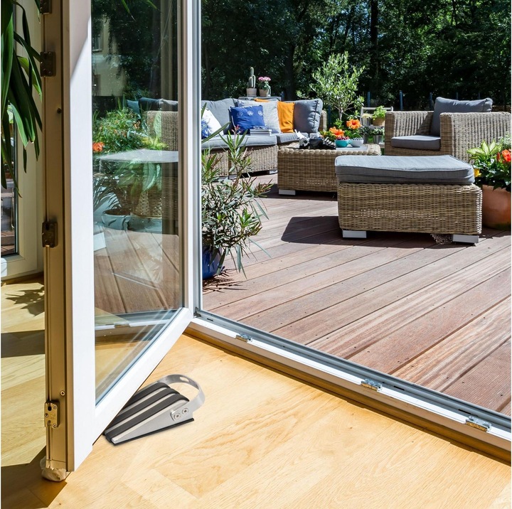 Actual product image Relaxdays Doorstop stainless steel (2 Piece, 5 x 12.5 x 4 cm)