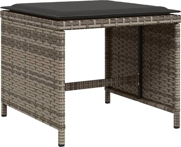Produktbild VidaXL Gartenmöbel Essgruppe Gartengarnitur Sitzgruppe 13-tlg. Grau Poly Rattan (220 cm)