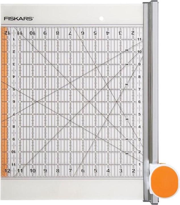 Produktbild Fiskars Rollmesser Ø 45 mm mit Lineal, 12” x 12”, Orange/Weiss, 1016264 (8 Blätter)