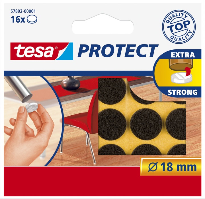 Produktbild tesa PROTECT Filzgleiter rund (Filzgleiter, 16 Stück)
