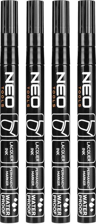 Produktbild Neo Baustellenmarker, schwarz, permanent, wasserfest, lackiert, Aluminium, 4 Stück (Schwarz, 3 mm, 1 x)
