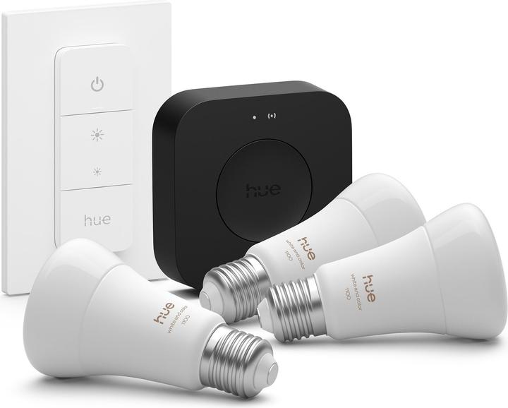 Produktbild Philips Starter Kit Bridge Pro + LED White & Color Ambiance (E27, 1100 lm, 5 x)