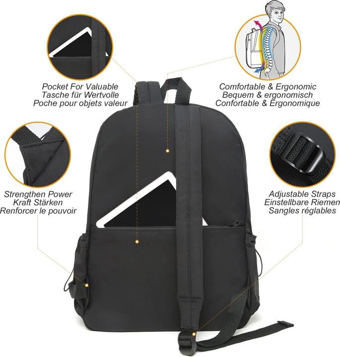 Produktbild Only-Bags.Store Rucksack Schule Teenager, Schultasche, Schulranzen mit Laptopfach (20 l)