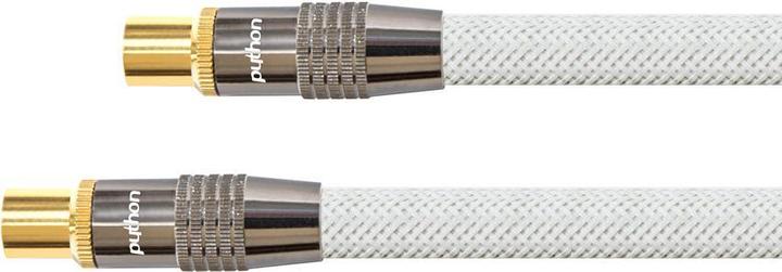 Actual product image Python SAT antenna cable, IEC/coax plug to socket gold-plated, shielding 120 db, 75 Ohm, nylon braiding (120 dB, Antenna cable)
