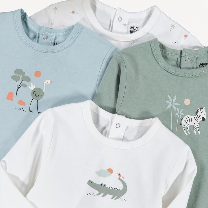 Image du produit La Redoute Collections 4er-Pack Baby Strampler mit Tierprint (62)