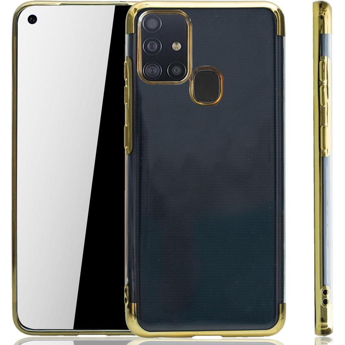 König Design Handyhülle für Samsung Galaxy A21s Case Cover Schutz Tasche Schutzhülle Gold Neu (Samsung Galaxy A21s), Sma...