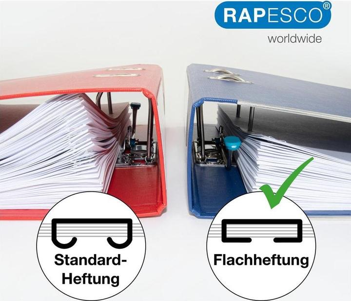 Actual product image Rapesco Flat stapler ECO Less Effort, black Stapling capacity: 35 sheets, insertion depth: 52 mm, for staple (35 Sheets)