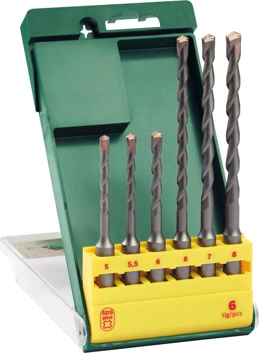 Image du produit Bosch Professional Zubehör Jeu De 6 Forets Sds En Boîtier (8 mm, 5,5 mm, 7 mm, 6 mm, 5 mm)