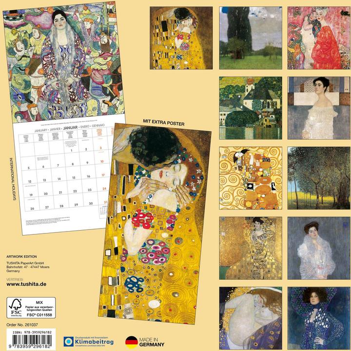 Actual product image Gustav Klimt 2026 (30x30cm)