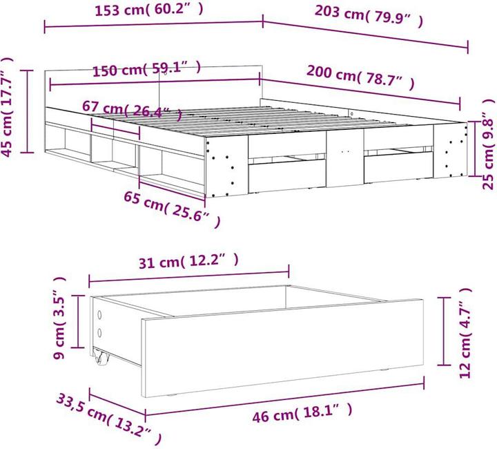 Image du produit vidaXL Bettgestell (150 x 200 cm)