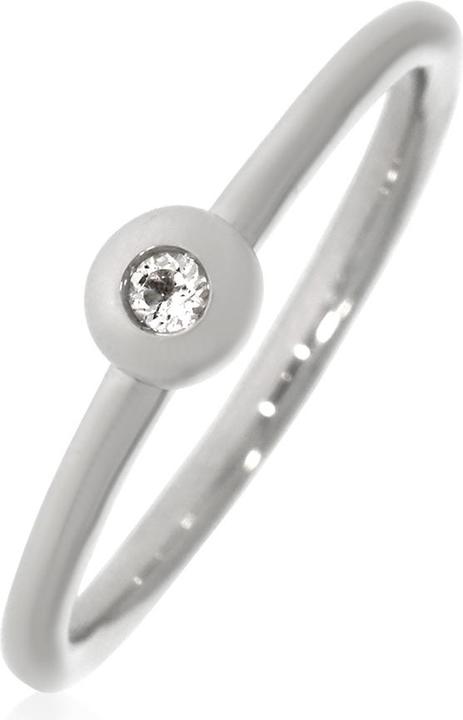 Immagine prodotto Xen Anello con topazio bianco da 2 mm circa 0,04 ct. placcato in rodio (56, 925 Argento)