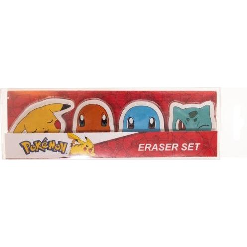 Euromic POKMON 4-pack erasers - 4 shaped erasers packed in acetate box with eurohole (size of box 5.2 x... (Booster Pack) (161707106)