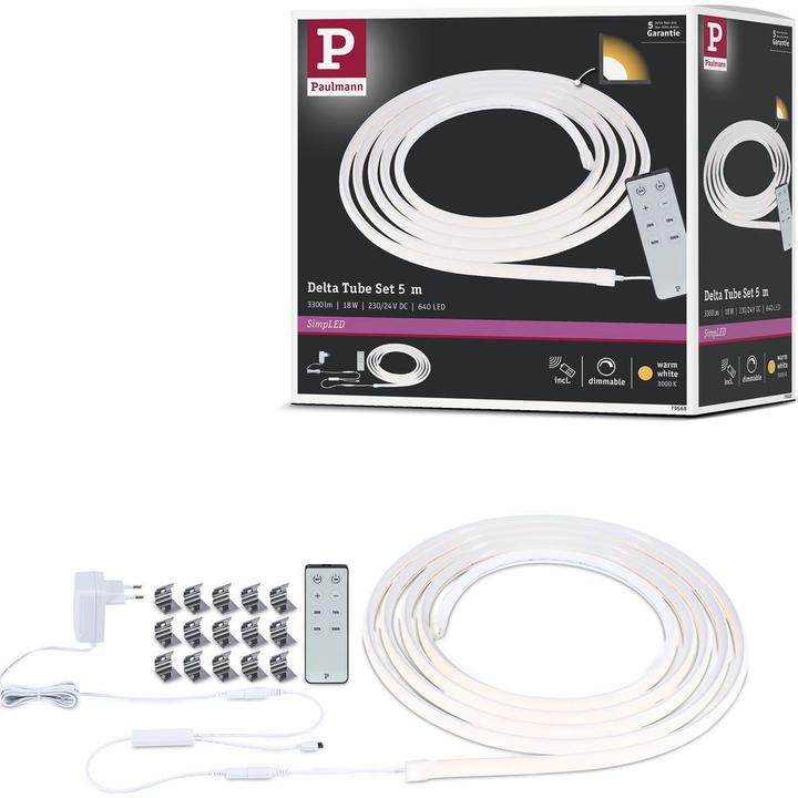 Actual product image Paulmann SimpLED Stripe Set Delta Tube (Warm white, 500 cm, Indoor)