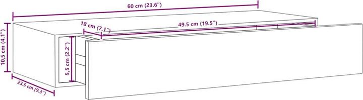 Immagine prodotto vidaXL Rourke (60 x 23.50 x 10 cm)
