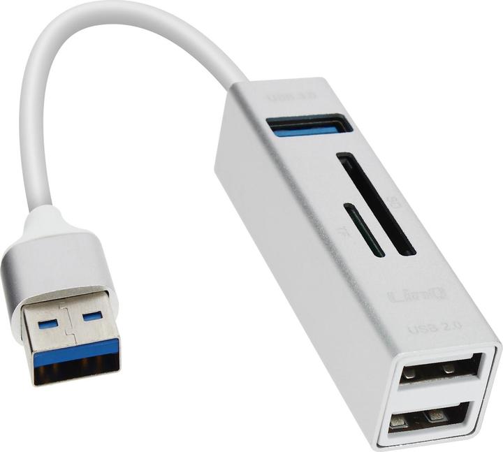 Actual product image LinQ 5-in-1 USB hub, 3x USB ports and micro SD card reader (USB-A, 3 Ports)