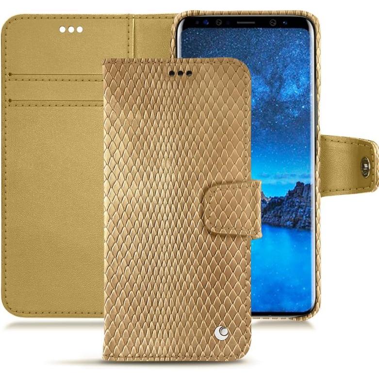 Noreve Lederschutzhülle vertikal (Samsung Galaxy S9+, Apple iPhone 7 Plus), Smartphone Hülle, Braun