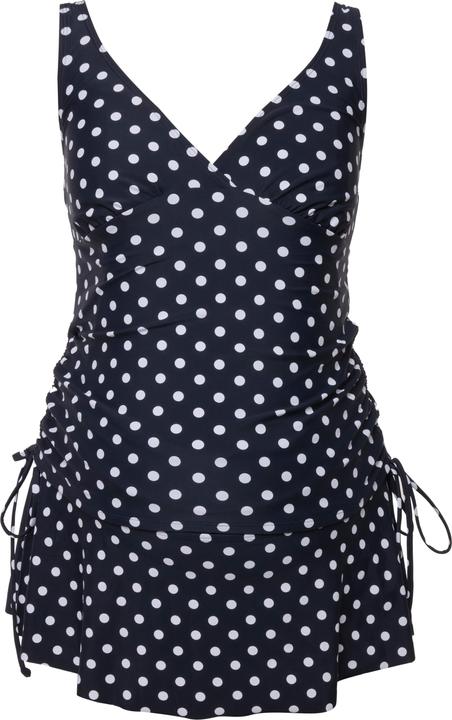 Produktbild Ulla Popken Bellieva-Tankini, Zweiteiler, Umstandsmode, Punkte, seitliche Raffungen, Volantsaum (54)