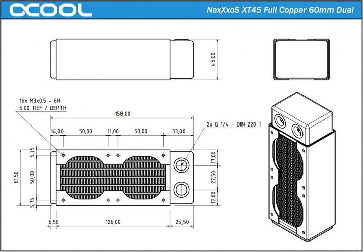 Produktbild Alphacool NexXxoS XT45 Full Copper 60mm Dual (60 mm)