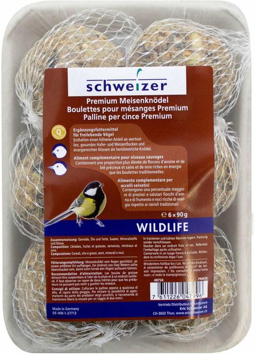 Schweizer Wintervogelfutter Meisenknödel Premium, 6 x 90 g (6x, 0.54 kg)