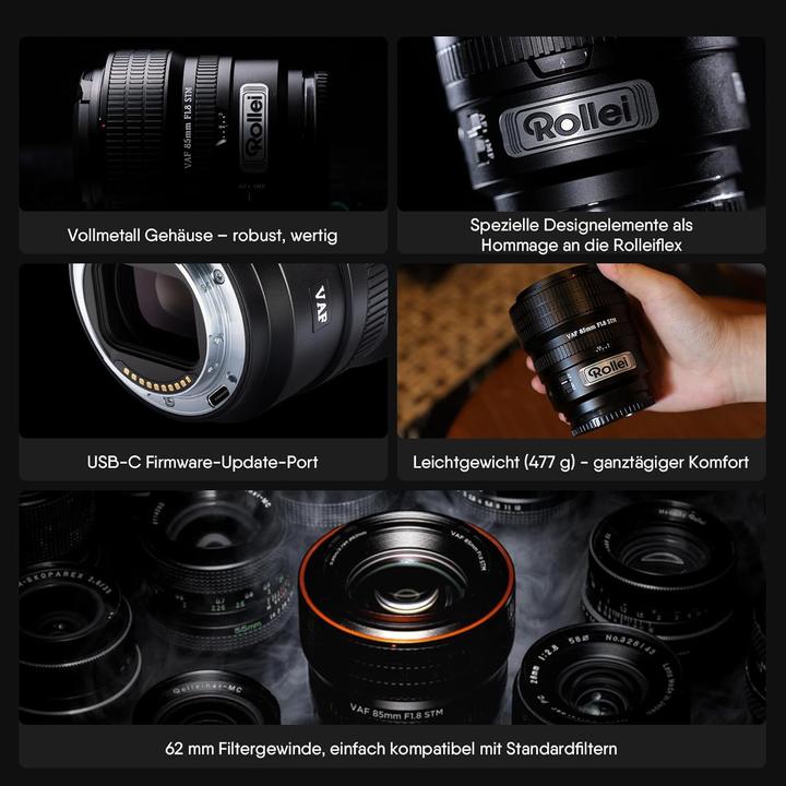 Produktbild Rollei AF 85 mm F/1.8 Nikon Z- Mount (Nikon Z, APS-C / DX, Vollformat)