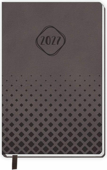 Produktbild - Taschenkalender A7 Soft Touch Anthrazit 2027 (A7, 1 Woche / 2 Seiten)