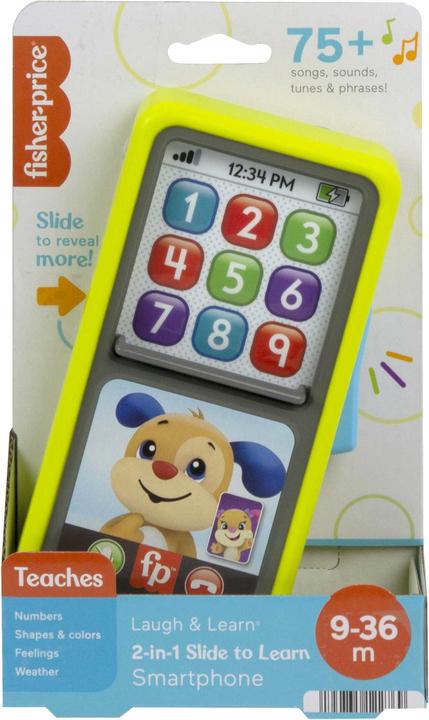 Actual product image Fisher-Price 2-in-1 Slide to Learn Smartphone (DU, F, D, I, QE) (English, French, German, Italian, 0.75 - 3 years)