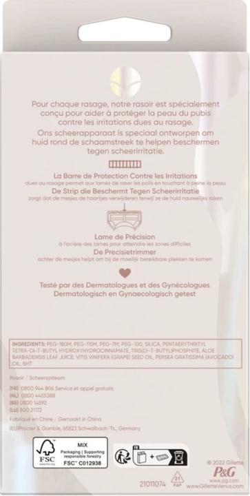 Image du produit Gillette Venus - Système de rasage pour la peau et les poils pubiens - 1 lame de rasoir - 100 Ml