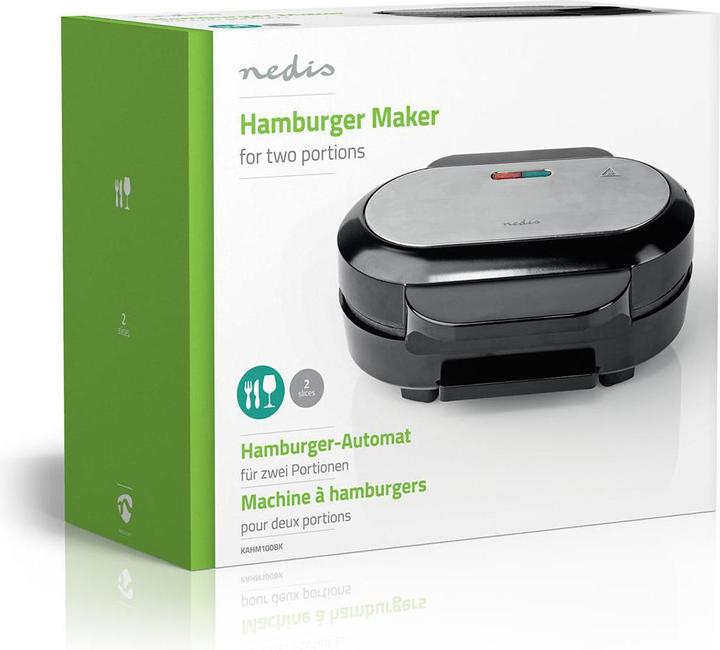 Actual product image Nedis Hamburger Maker | 1000 W | 10.5 cm | Automatic temperature control | Plastic / Metal