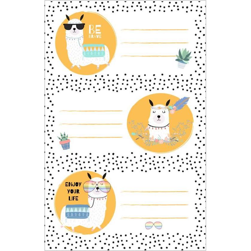 Herlitz, Sticker, Buchetiketten Lama, 76 x 35 mm