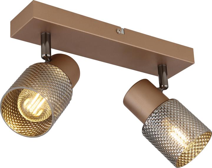 Produktbild Globo Satella E14 Strahler 2-fach 40W Kaffeefarben Matt, Metall Ø7cm 54314-2 (E14)