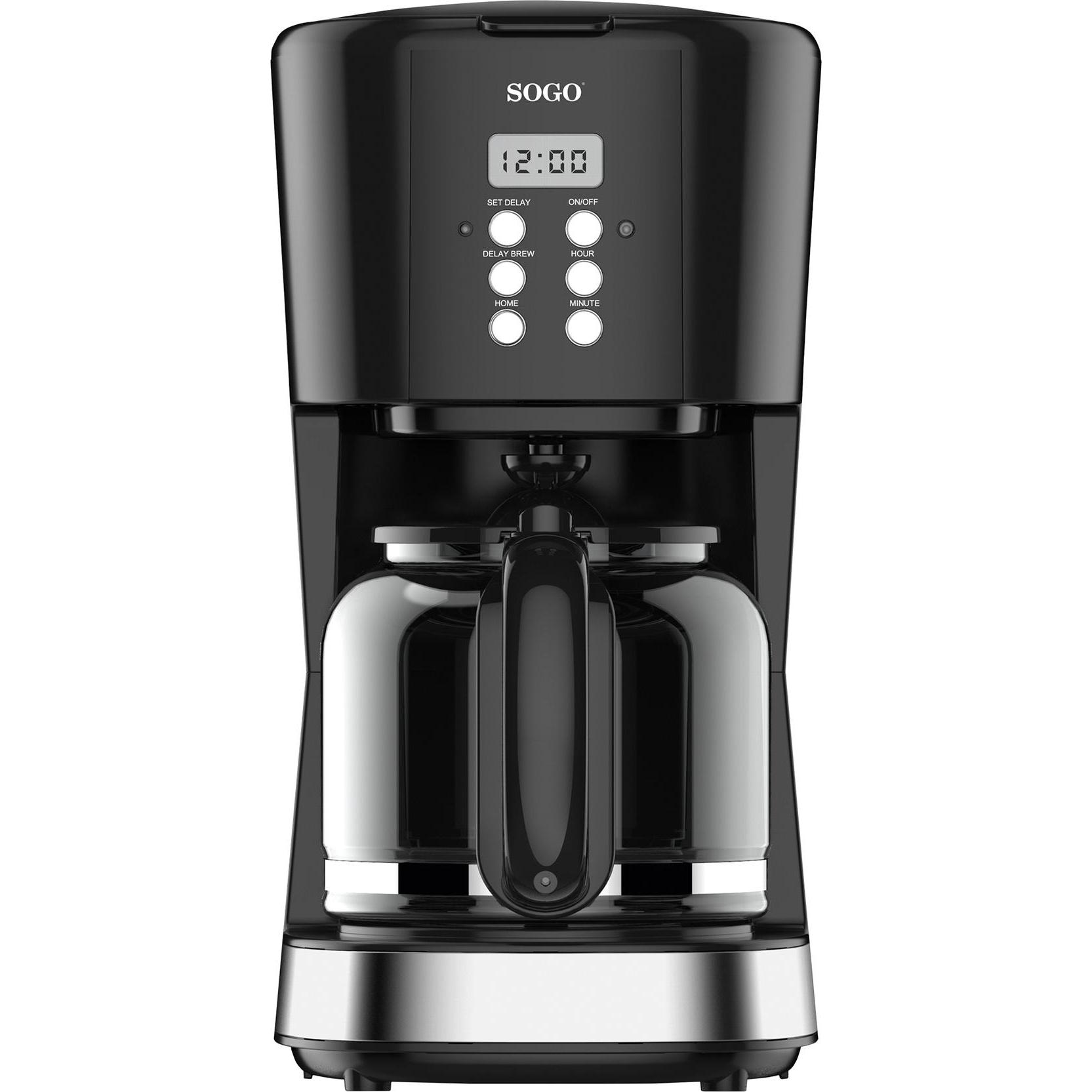 Sogo DRIP DIGITAL COFFEE MAKER WITH GLASS JAR,15 CUPS, - 1,8L - 900W, Zubehör Kaffeemaschinen, Rot, Schwarz