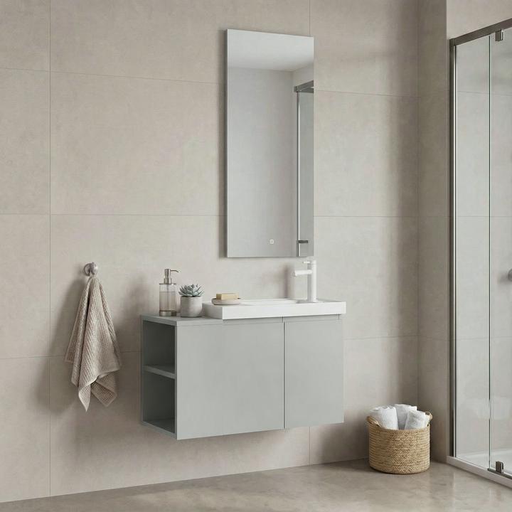 Produktbild Homitis Perla 80 Bathroom Cabinet With Sink & Mirror Set (2 Pieces)
