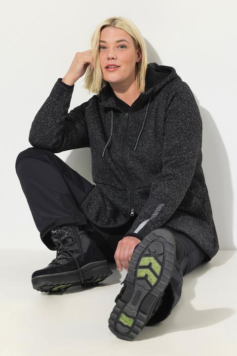 Produktbild Ulla Popken Strickfleece-Jacke, Teddyfleece, 2-Wege-Zipper, Reflektor (46, 48)