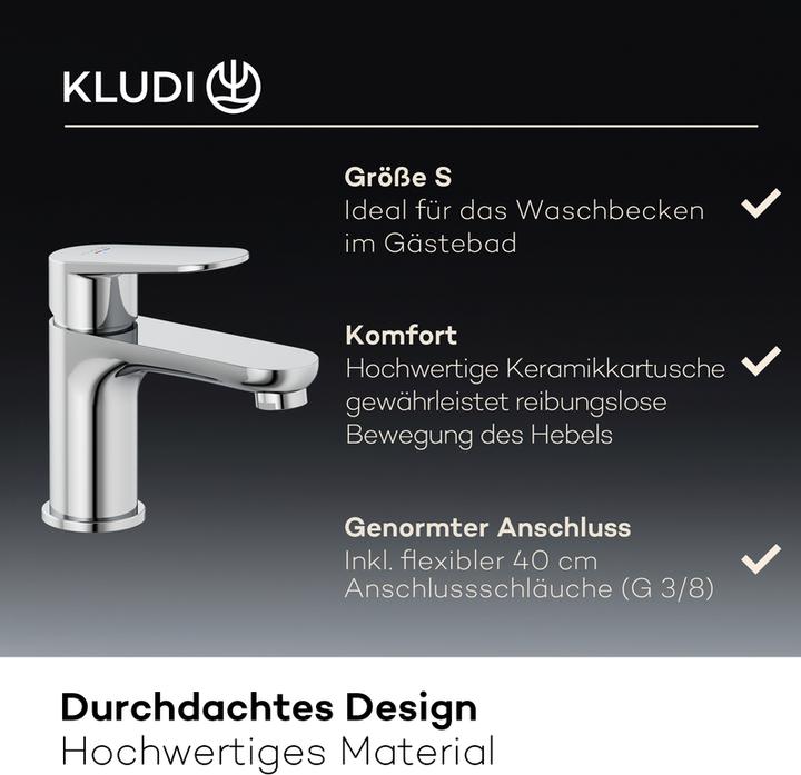 Produktbild Kludi X1 Waschtischarmatur, Grösse S, ohne Ablaufgarnitur