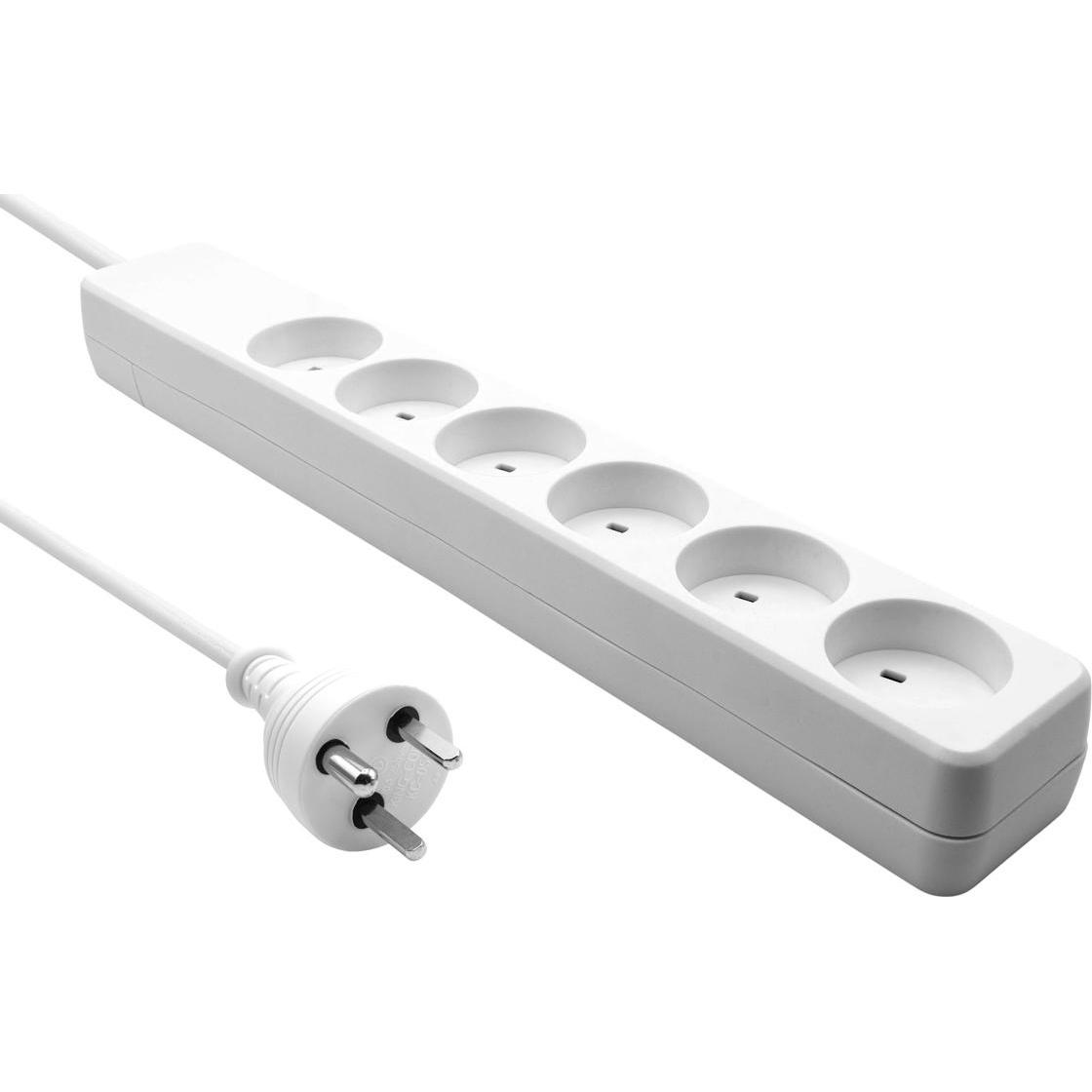 ProXtend, Steckdosenleiste, Danish IT Power Strip 6-way 2M White (6 x, CEE 7/3, 2 m)