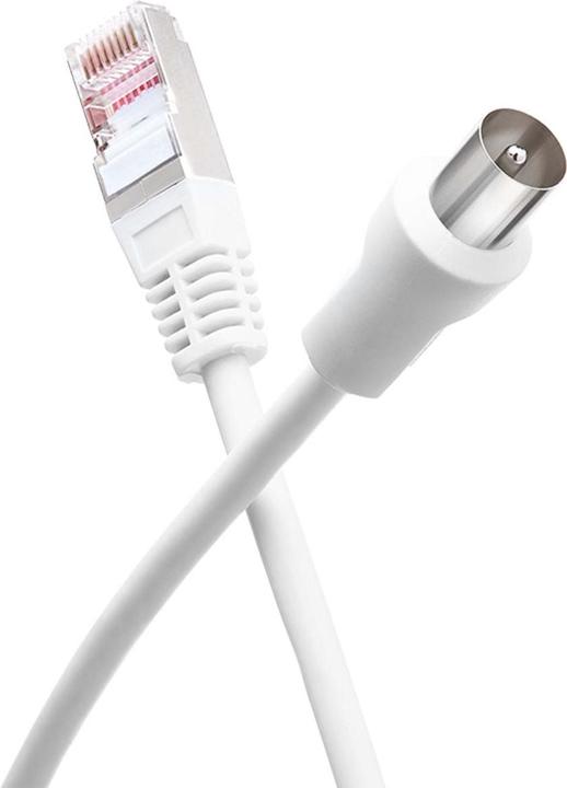 Image du produit Force Power Koaxialkabel 9.52mm / Ethernet RJ45 2m (Câble d'antenne)
