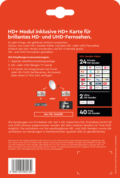 Image du produit HD+ Module 1.3 avec carte HD 6 mois (Accès, Module CI, Carte à puce)