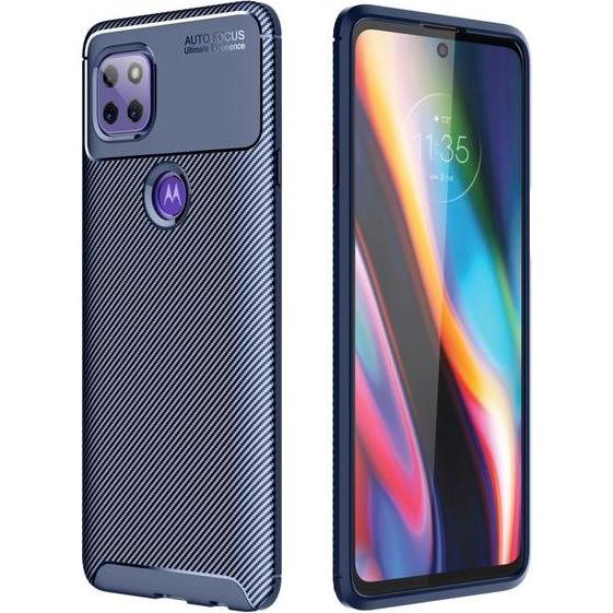 MU Style Carbon Fiber TPU Softcase Series (Motorola Moto G 5G), Smartphone Hülle, Blau