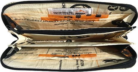 Image du produit Bekos Upcycling - Portefeuille zippé en sacs de ciment recyclés Camel
