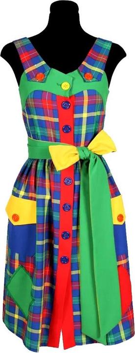 Thetru Kariertes Clownskleid - Clown Kostüm für Fasching